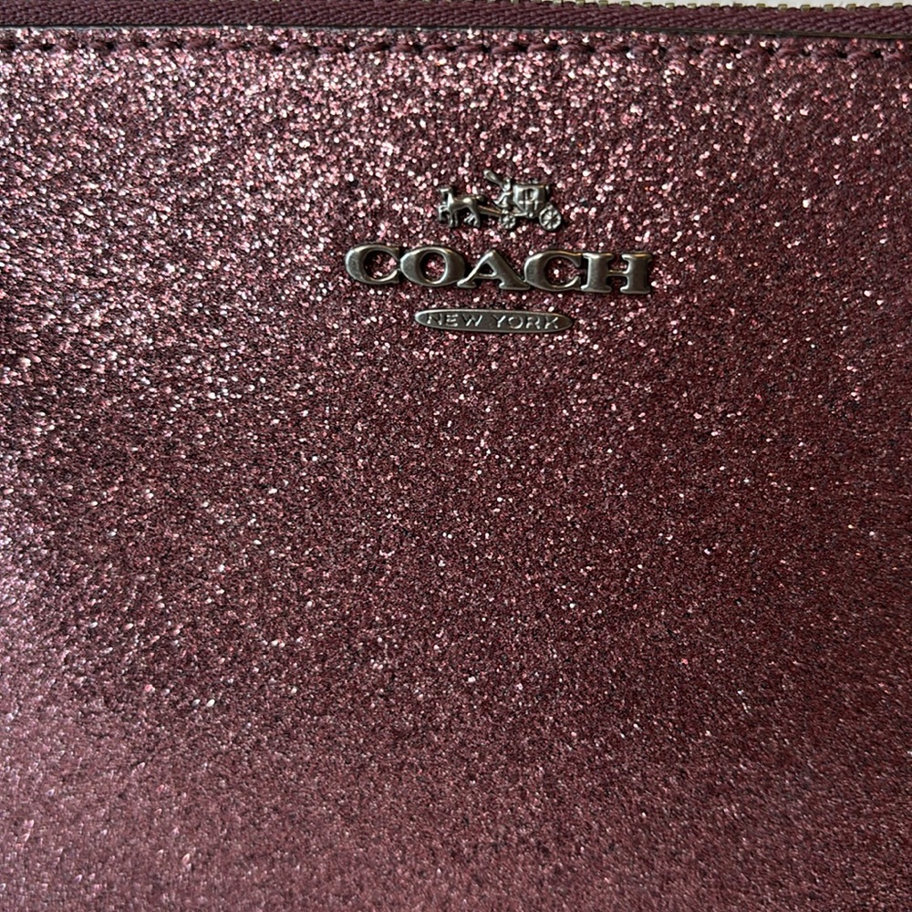 Coach | Glitter Wristlet with Gunmetal hardware nwot Purple - Picture 2 of 6